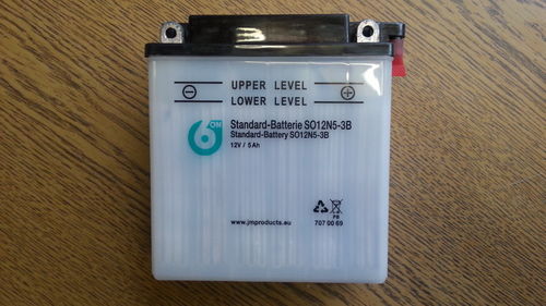 Batterie "6-ON" 12V-5AH (12N5-3B) inkl. Säurepack, Suzuki GT125,250,DR600 u.A.
