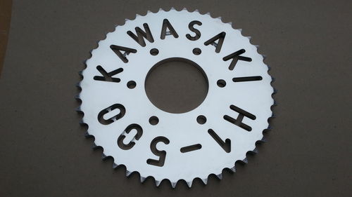 Kettenrad Alu Spezial "mit Schrift" angefertigt in 530 / 45 Z.,Kawasaki H1-500 / KH500 SUPER!!